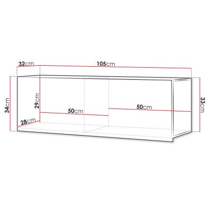 Meuble mural CALABRINI 34x105 cm noir