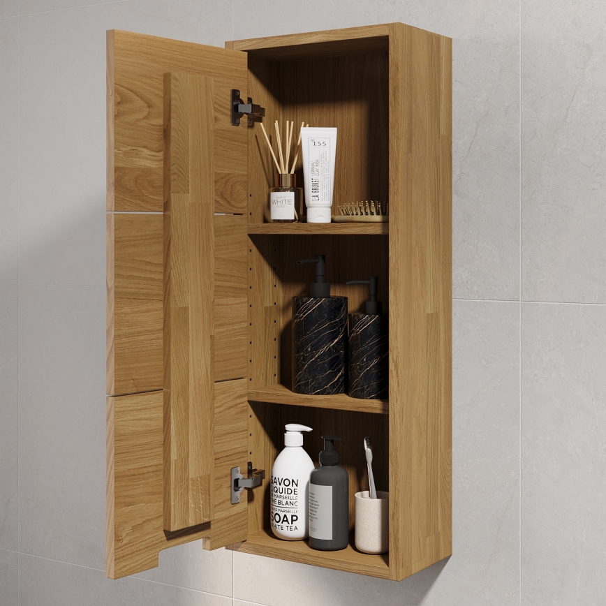 Meuble mural de salle de bains GRIBSKOV 90 cm beige/chêne