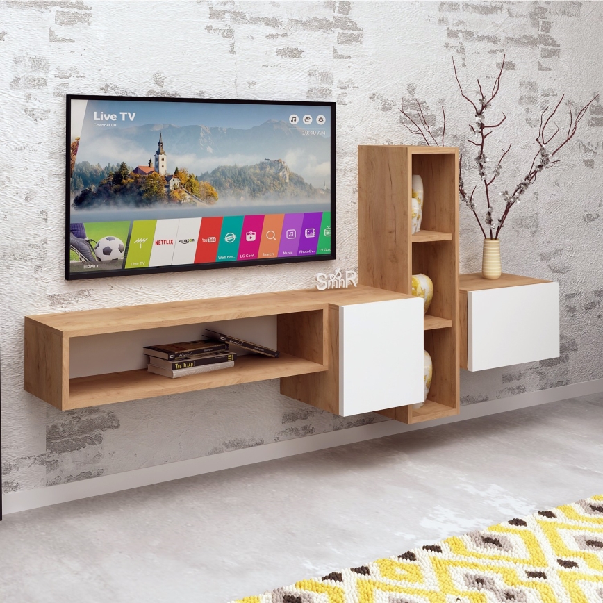 Meuble mural KUMKUAT 70x160 cm marron/blanc