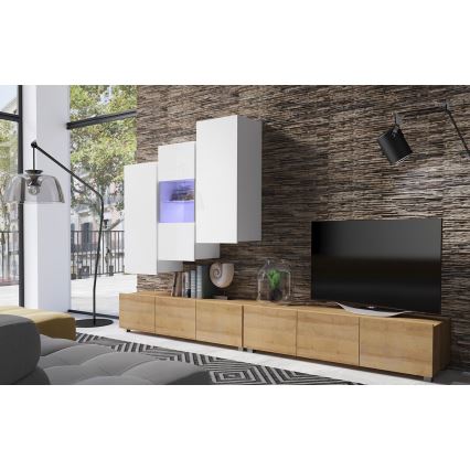 Meuble mural PAVO 117x45 cm blanc brillant
