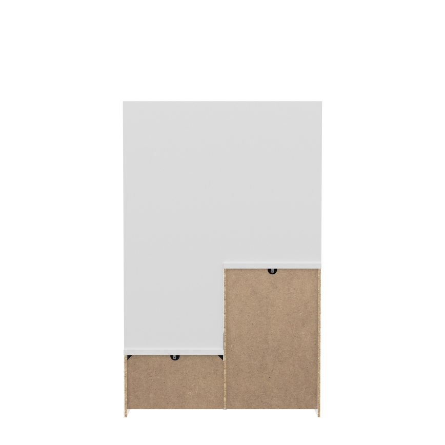 Meuble mural pour entrée avec miroir HIRO blanc/gris