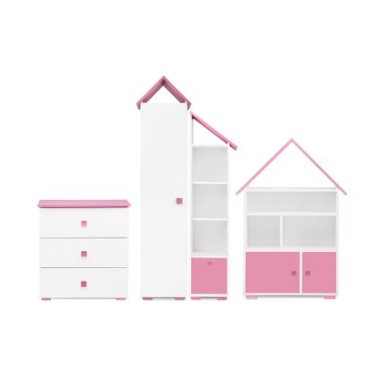 Meuble PABIS 87x83 cm blanc/rose