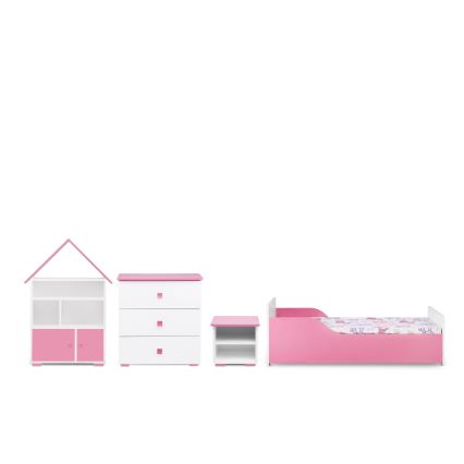 Meuble PABIS 87x83 cm blanc/rose