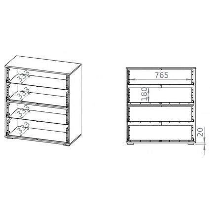 Meuble SARPA 96x86 cm blanc/marron