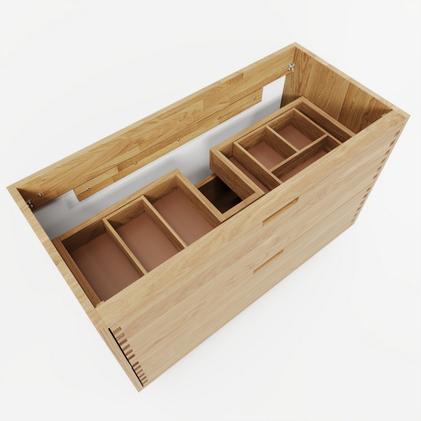 Meuble sous-lavabo GRIBSKOV 100 cm beige/chêne