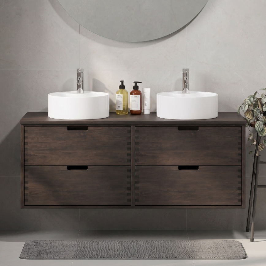 Meuble sous-lavabo GRIBSKOV 120 cm, marron/chêne
