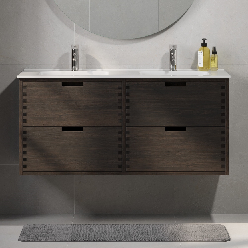 Meuble sous-lavabo GRIBSKOV 120 cm, marron/chêne
