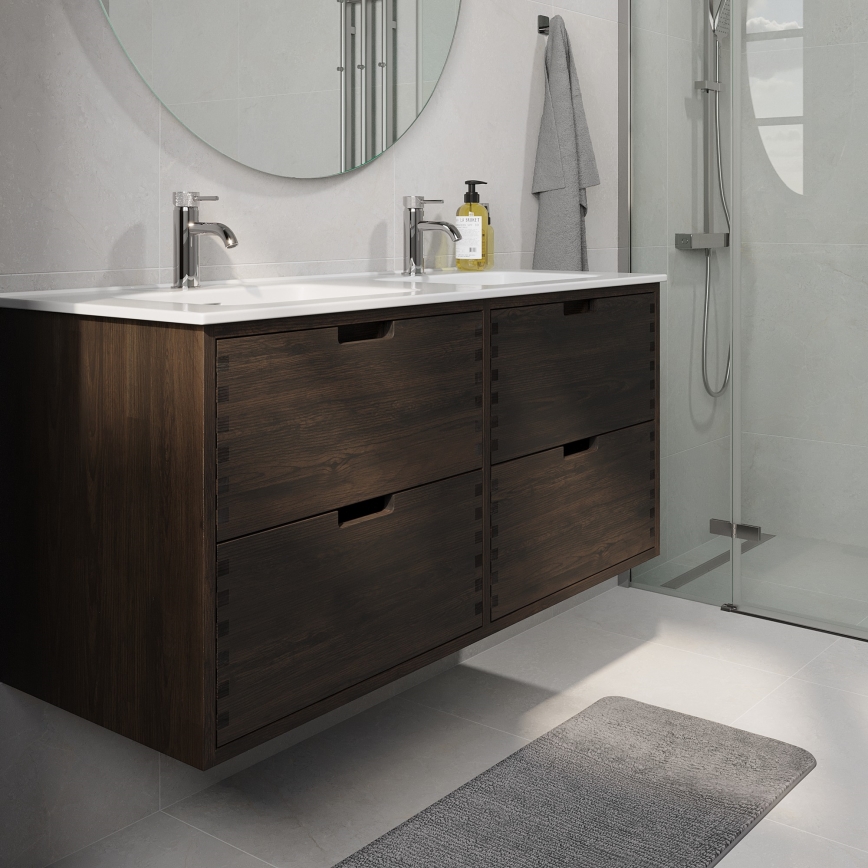 Meuble sous-lavabo GRIBSKOV 120 cm, marron/chêne