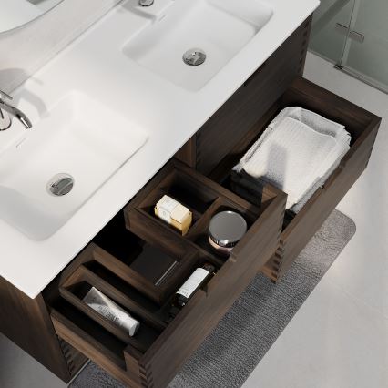 Meuble sous-lavabo GRIBSKOV 120 cm, marron/chêne