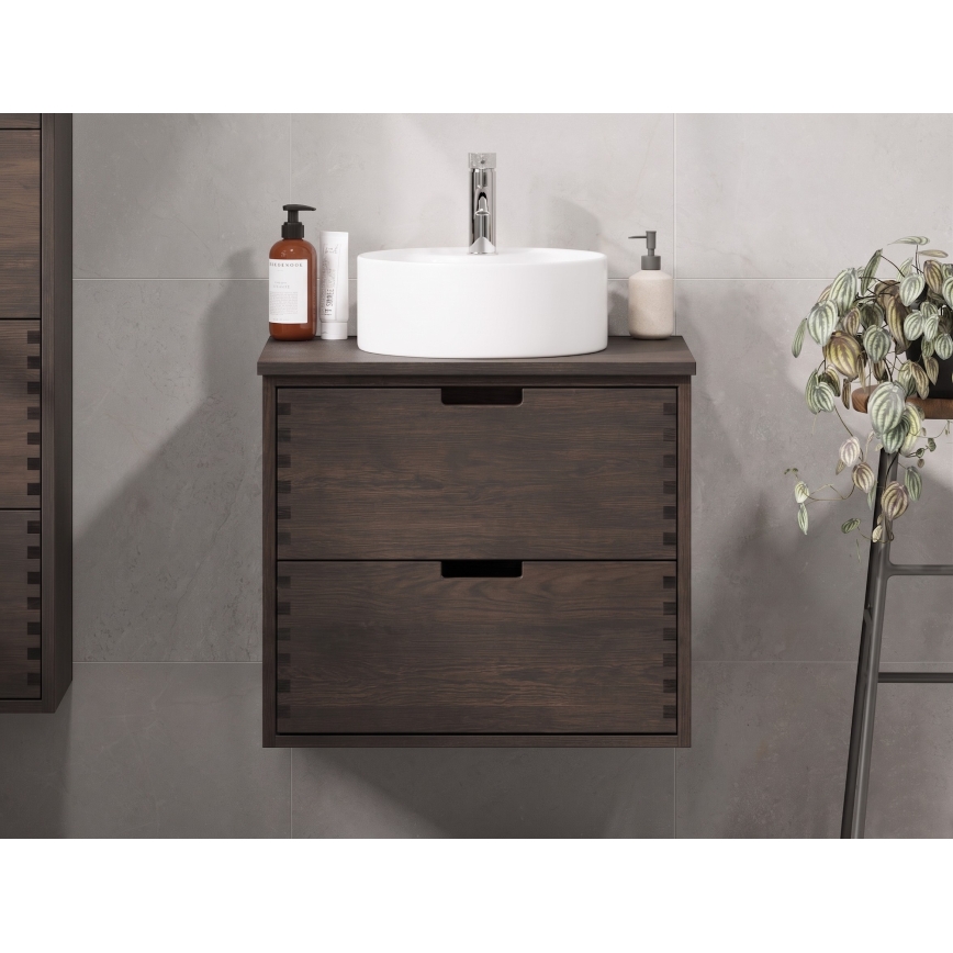 Meuble sous-lavabo GRIBSKOV 60 cm brun/chêne