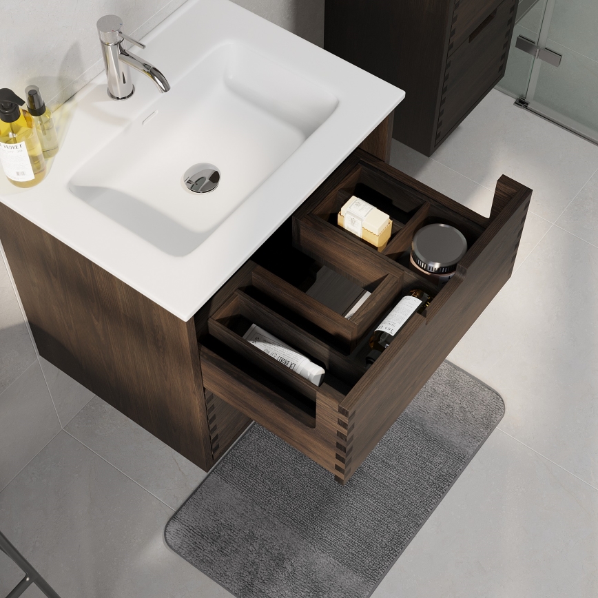Meuble sous-lavabo GRIBSKOV 60 cm brun/chêne