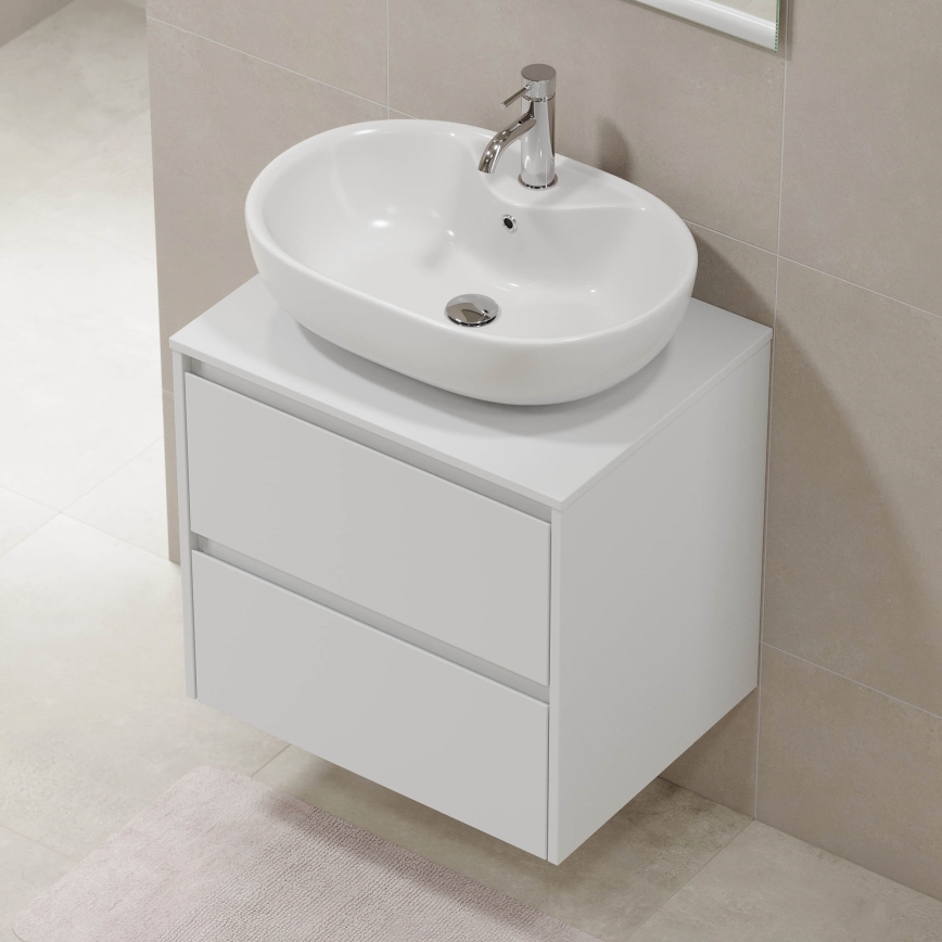 Meuble sous-lavabo TRONDHEIM 60 cm, blanc