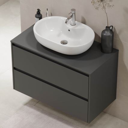 Meuble sous-lavabo TRONDHEIM 90 x 57 x 46 cm, anthracite
