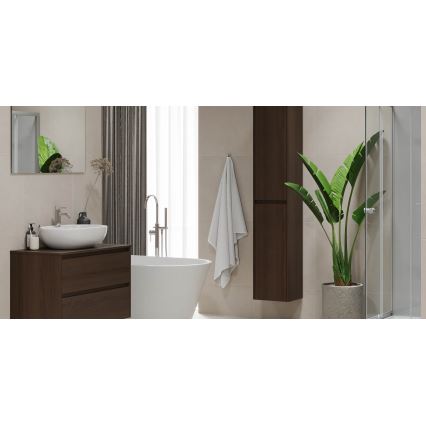 Meuble sous-lavabo TRONDHEIM pour lavabo 90 cm, finition noyer