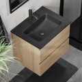 Meuble sous-vasque CONOR 61 cm chêne/noir