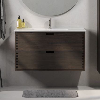 Meuble sous-vasque GRIBSKOV 100 cm, brun/chêne