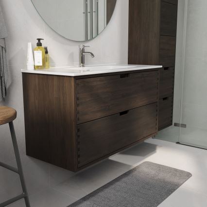 Meuble sous-vasque GRIBSKOV 100 cm, brun/chêne