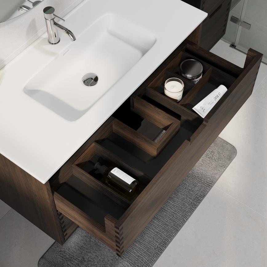 Meuble sous-vasque GRIBSKOV 100 cm, brun/chêne