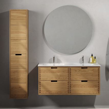 Meuble sous-vasque GRIBSKOV 120 cm beige/chêne