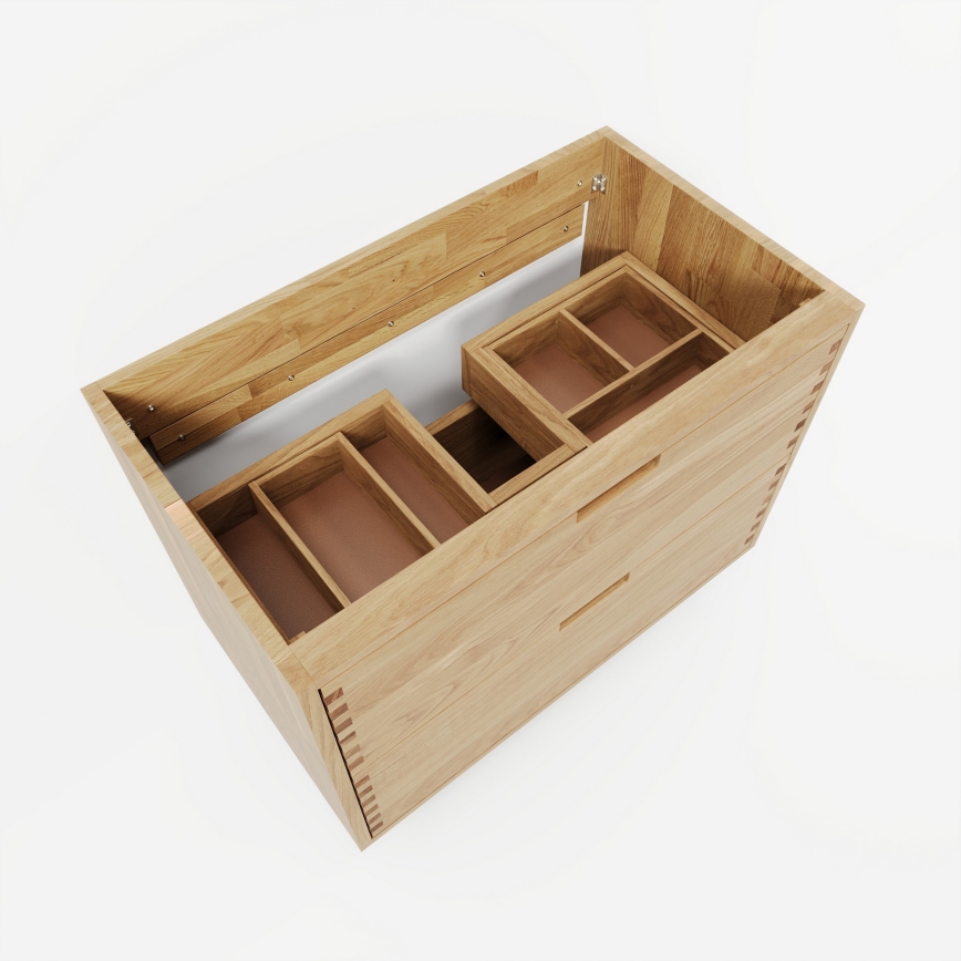 Meuble sous-vasque GRIBSKOV 80 cm beige/chêne