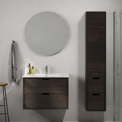 Meuble sous-vasque GRIBSKOV 80 cm, brun/chêne/blanc
