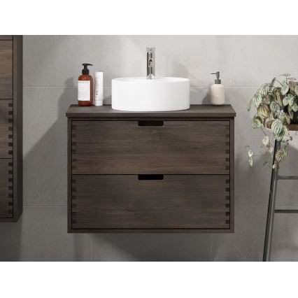 Meuble sous-vasque GRIBSKOV 80 cm marron/chêne