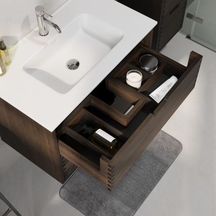 Meuble sous-vasque GRIBSKOV 80 cm marron/chêne