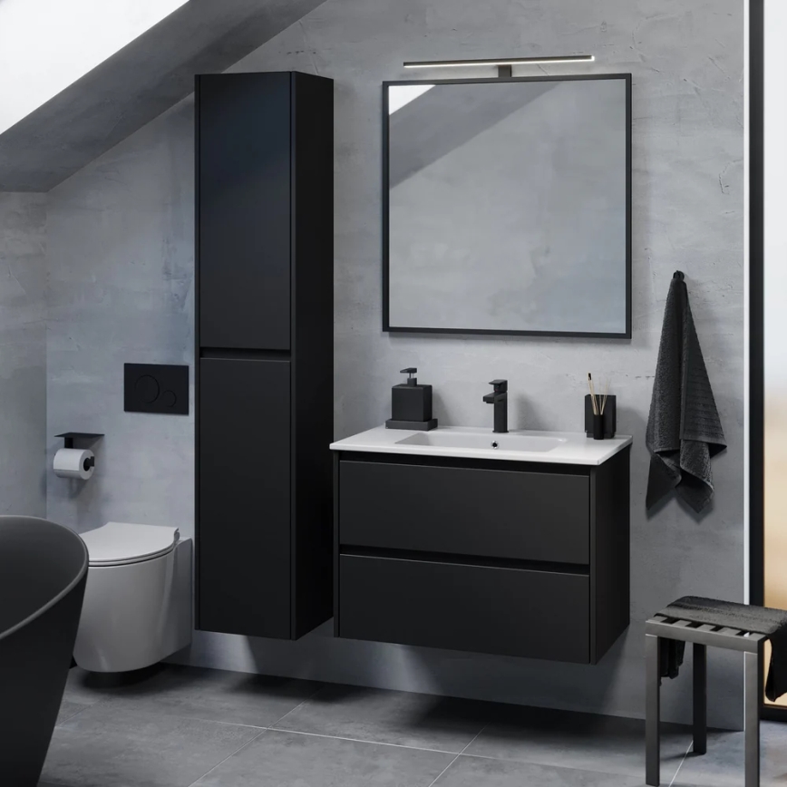 Meuble sous-vasque MOLDE 80x55x46 cm, noir