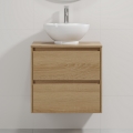 Meuble sous-vasque TRONDHEIM/DRAMMEN 60x57x46 cm chêne/blanc