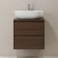 Meuble sous-vasque TRONDHEIM pour lavabo 60 cm, finition noyer