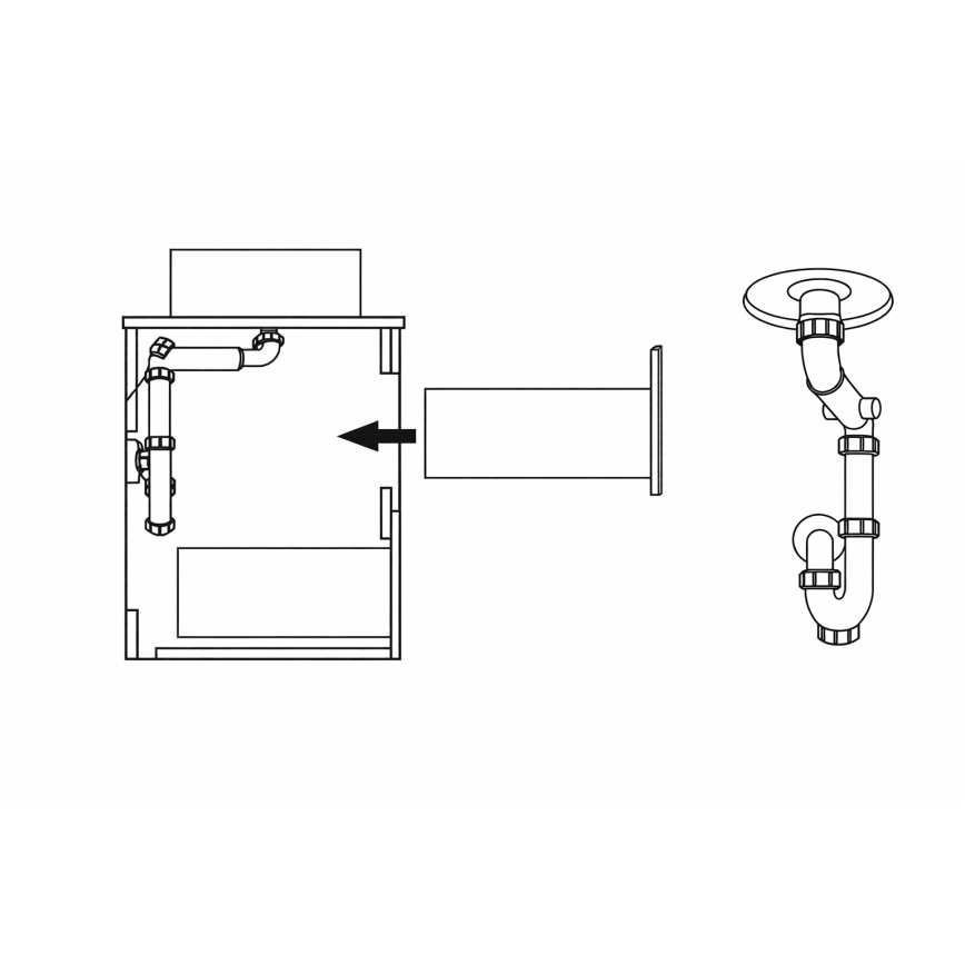 Meuble sous-vasque TRONDHEIM pour lavabo 60x57x46 cm, chêne