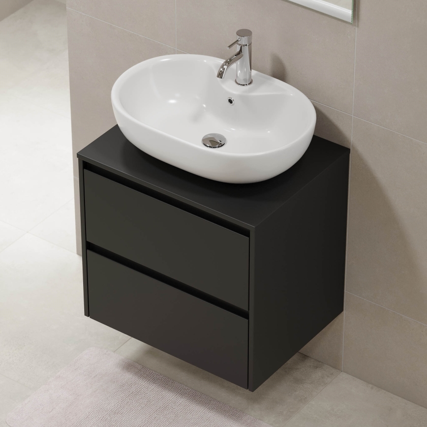 Meuble sous-vasque TRONDHEIM pour lavabo 60x57x46 cm noir