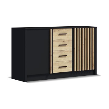 Meuble TAYLER noir/chêne craft