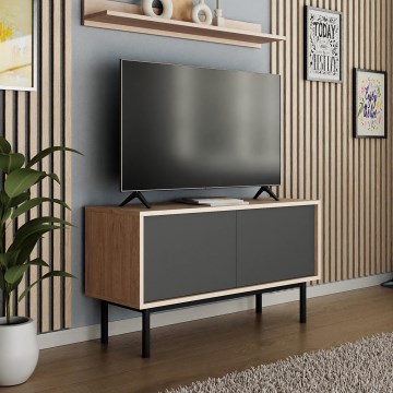 Meuble TV BASIC 57x104 cm chêne Jackson hickory/anthracite