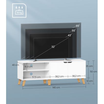 Meuble TV BASTOR blanc