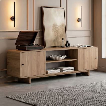 Meuble TV KABIN 180 x 34 cm, chêne