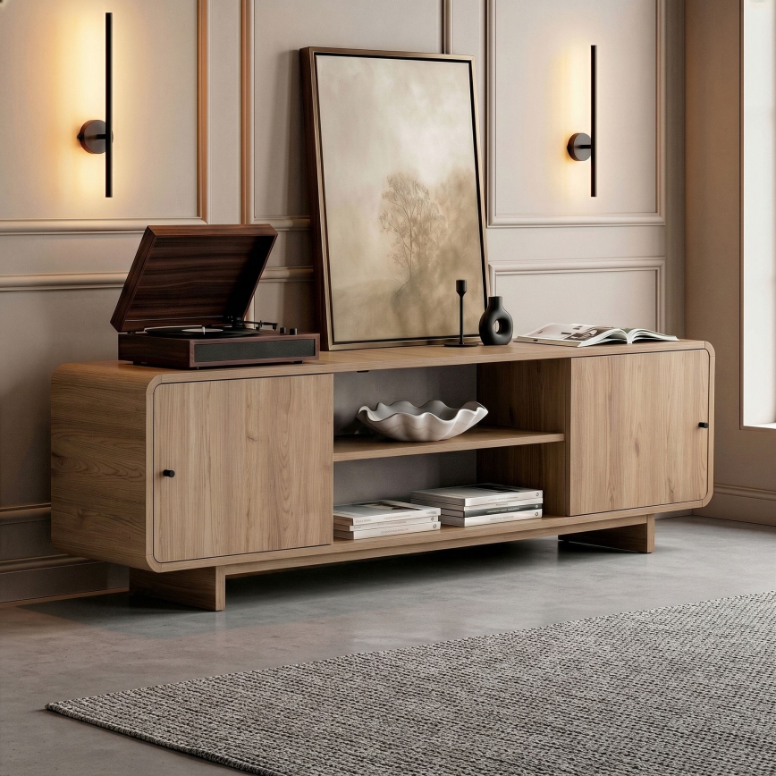 Meuble TV KABIN 180 x 34 cm, chêne