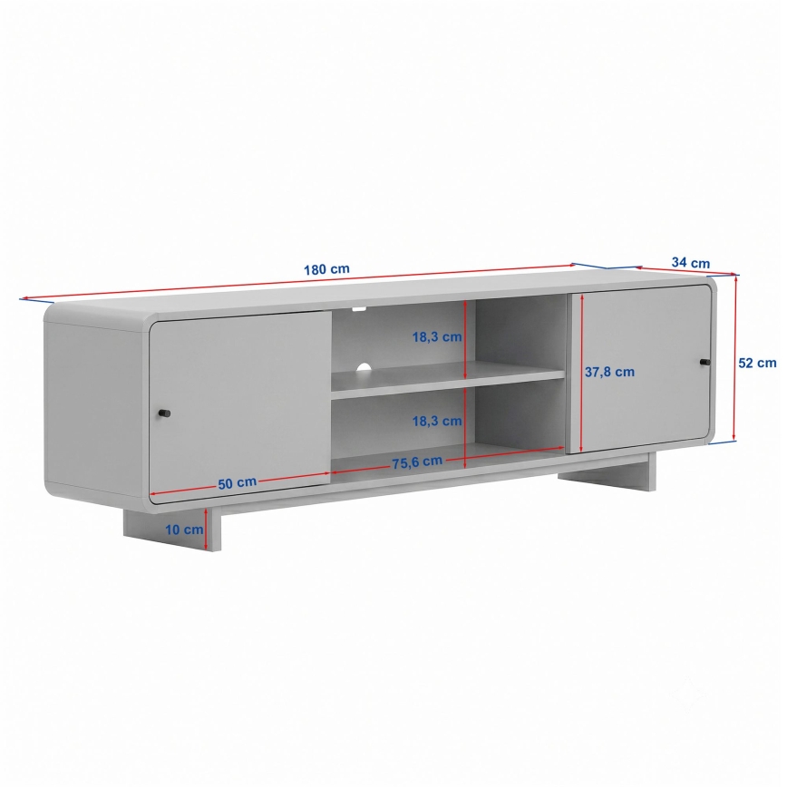 Meuble TV KABIN 180 x 34 cm, chêne