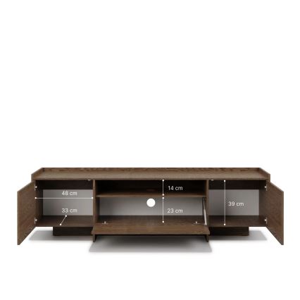 Meuble TV KEMI 197 x 57 cm en chêne