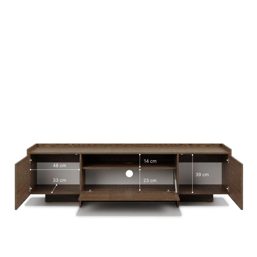 Meuble TV KEMI 197 x 57 cm en chêne