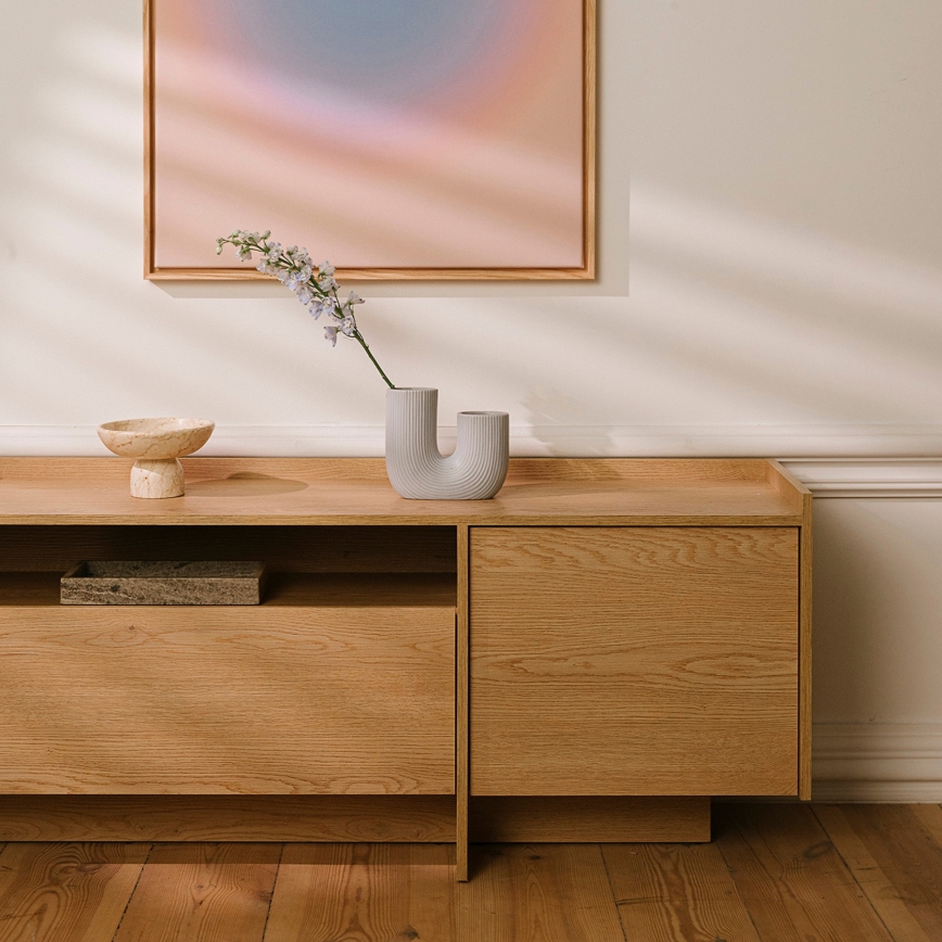 Meuble TV KEMI 197x57 cm chêne Cremona