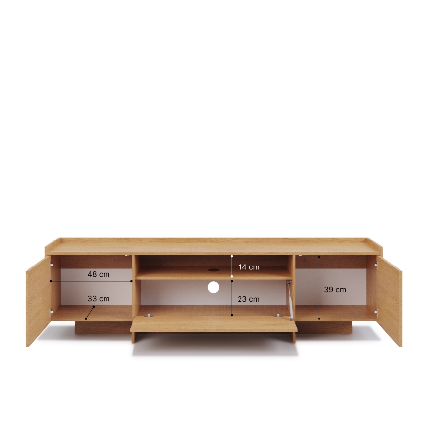Meuble TV KEMI 197x57 cm chêne Cremona