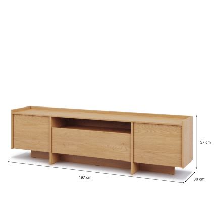 Meuble TV KEMI 197x57 cm chêne Cremona