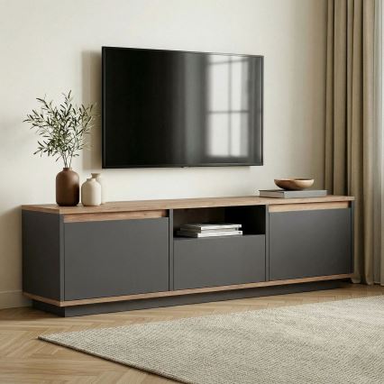 Meuble TV KREDE 160x30 cm anthracite/pin