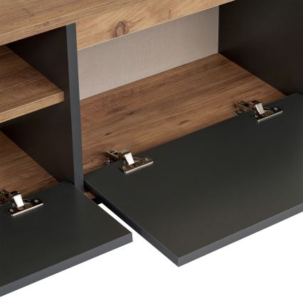 Meuble TV KREDE 160x30 cm anthracite/pin