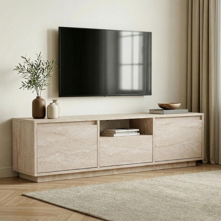 Meuble TV KREDE 160x30 cm beige