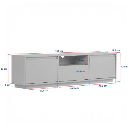 Meuble TV KREDE 160x30 cm beige