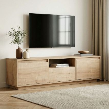 Meuble TV KREDE 160x30 cm chêne