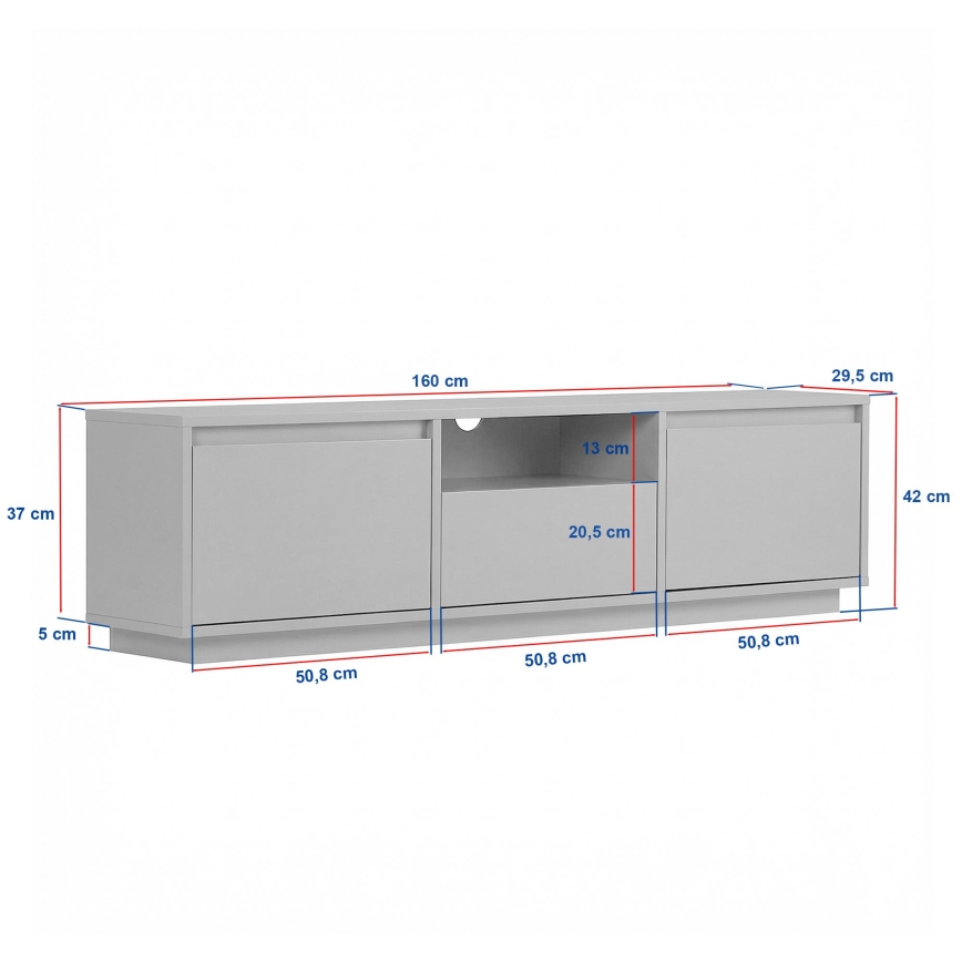 Meuble TV KREDE 160x30 cm chêne