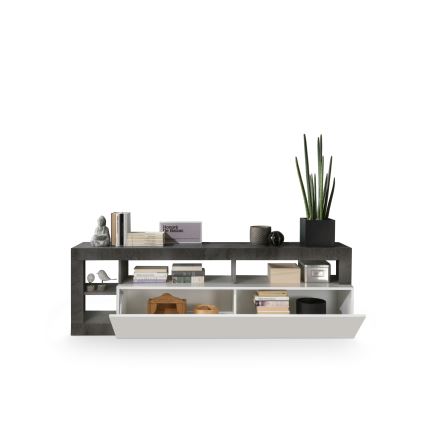 Meuble TV LENOR blanc/anthracite